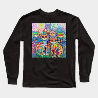 Psychedelic cats 2 Long Sleeve T-Shirt